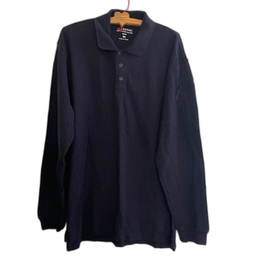 EOTAC Operator Grade Shirt Mens XL Dark Navy Blue Tactical Pockets Button L/S